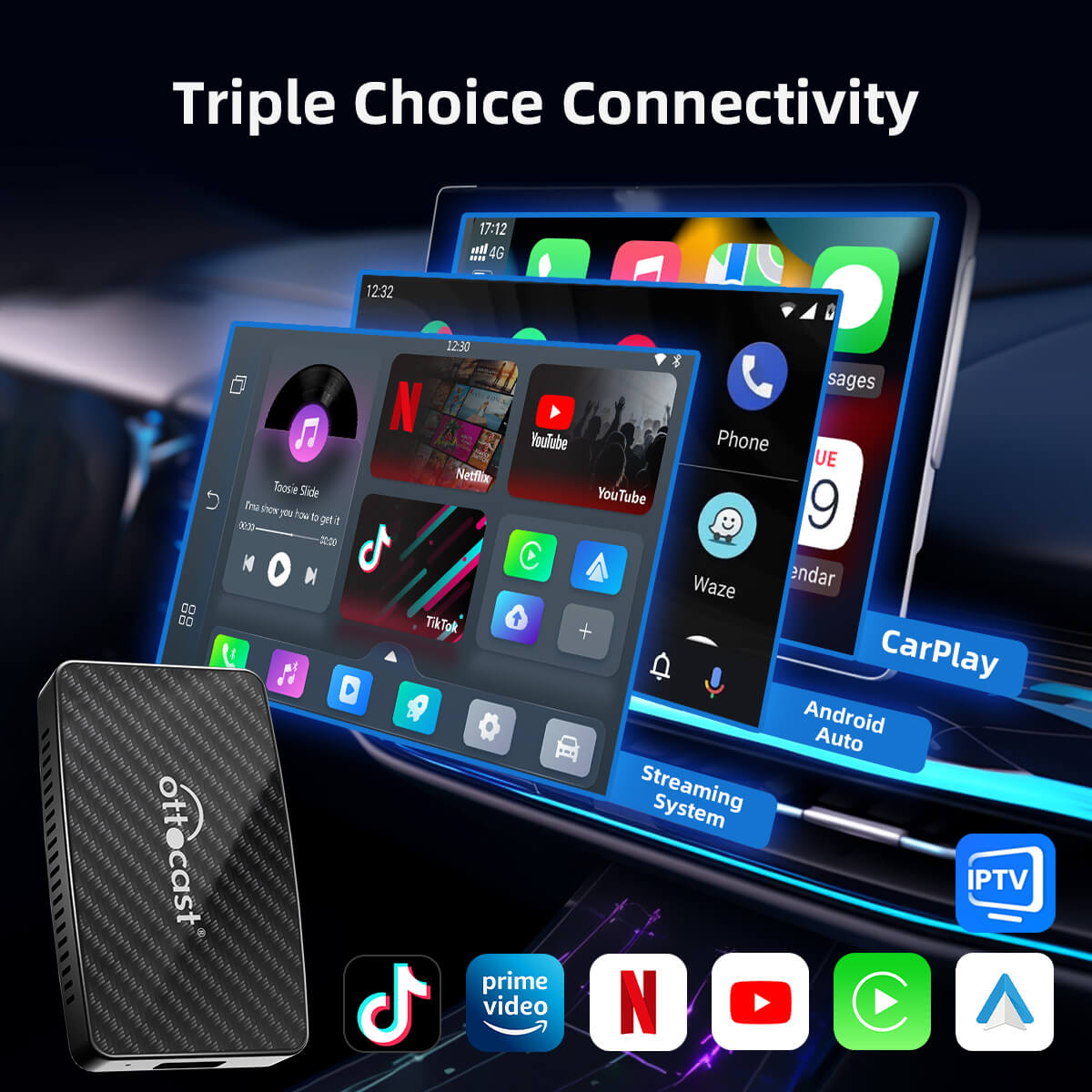 (OGRANICZONA ILOŚĆ) Play2Video Pro Bezprzewodowy adapter CarPlay/Android Auto All-in-one