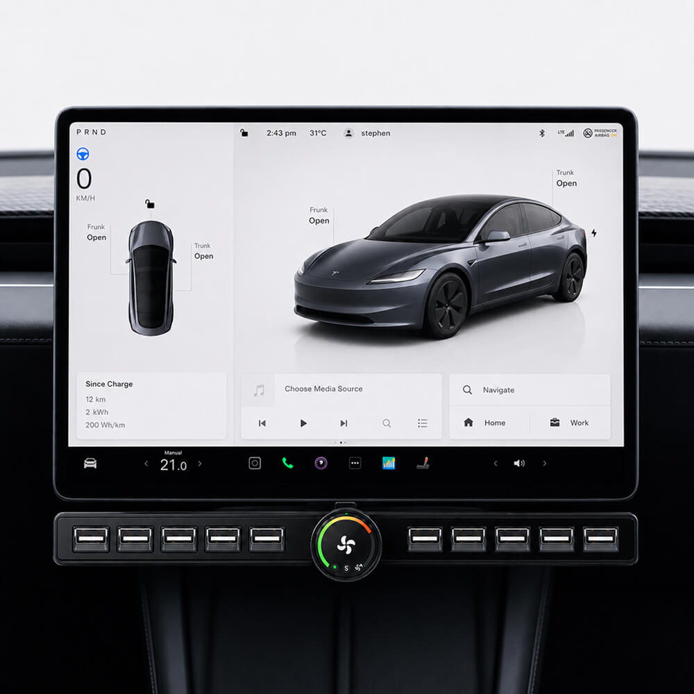Painéal Rialaithe Fisiciúil Saincheaptha do Tesla Model 3/Y