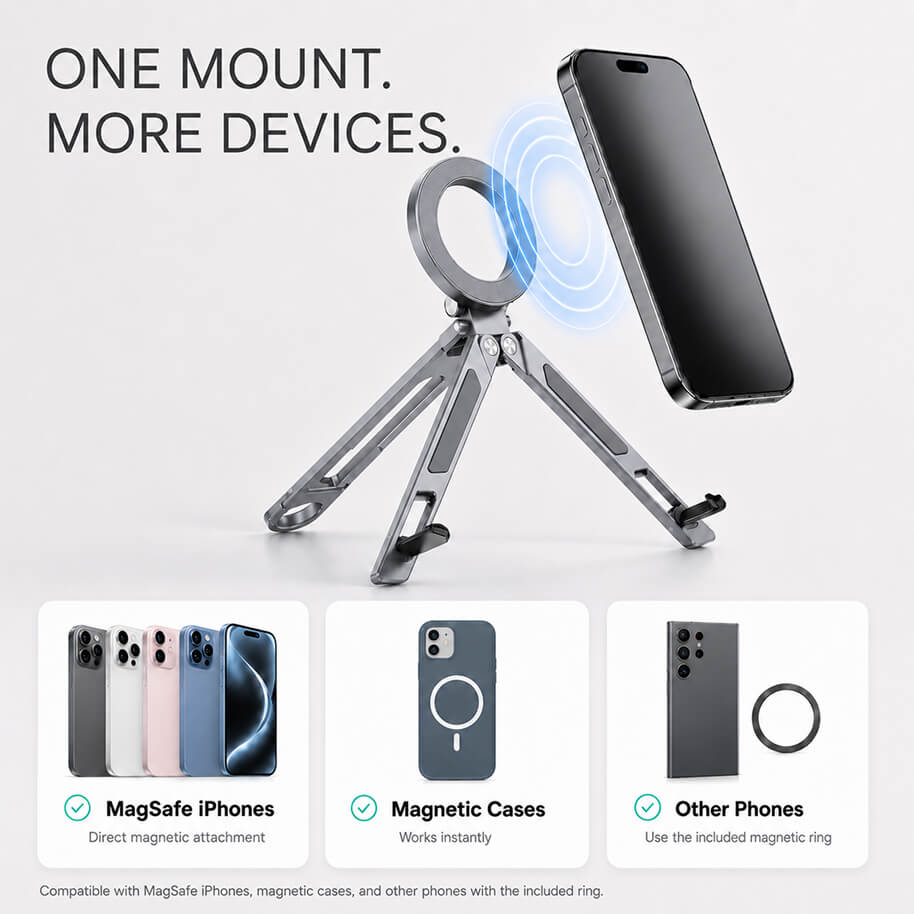 Suporte Magnético para Celular com Mosquetão MCM02