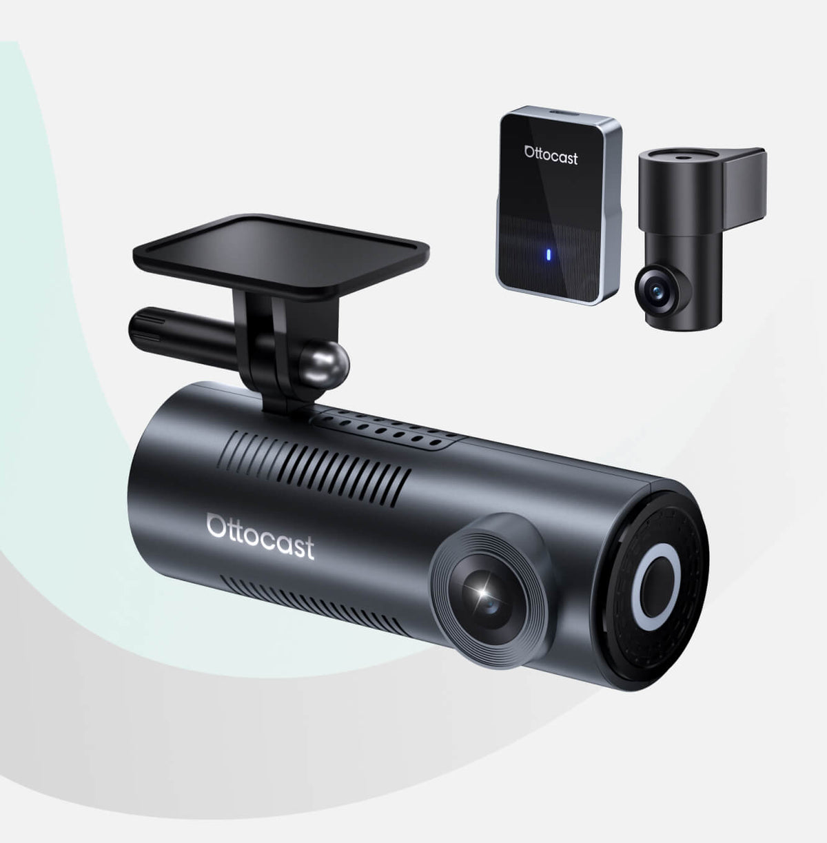 OttoSafe Cam Ceamara Dash 2-i-1 & Adapter CarPlay Gan Sreang