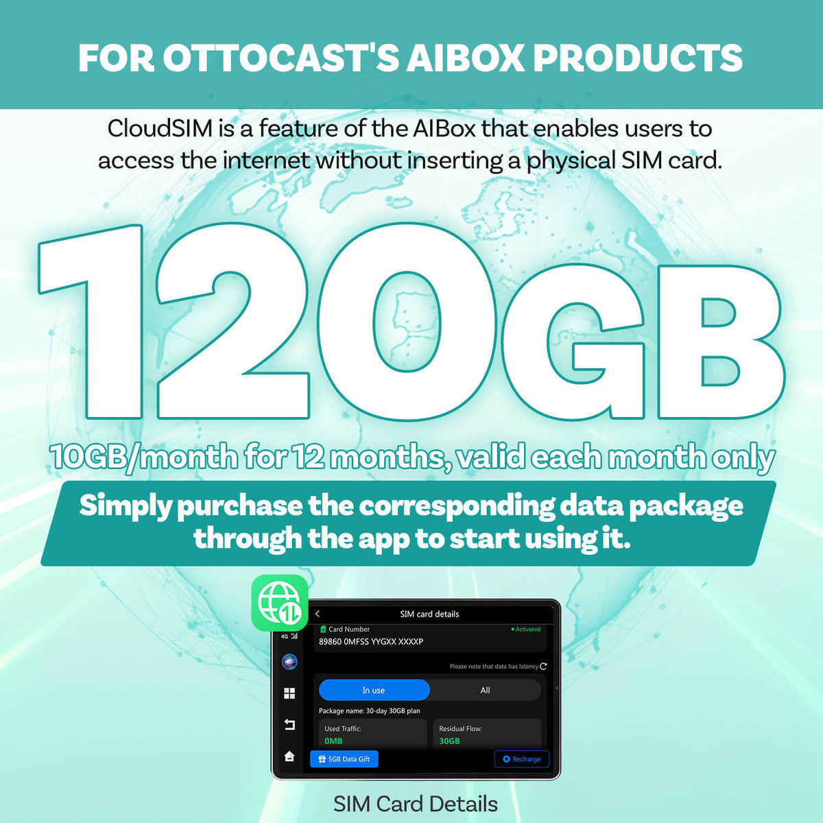 Ottocast CloudSIM - 10GB/30GB/60GB/120GB