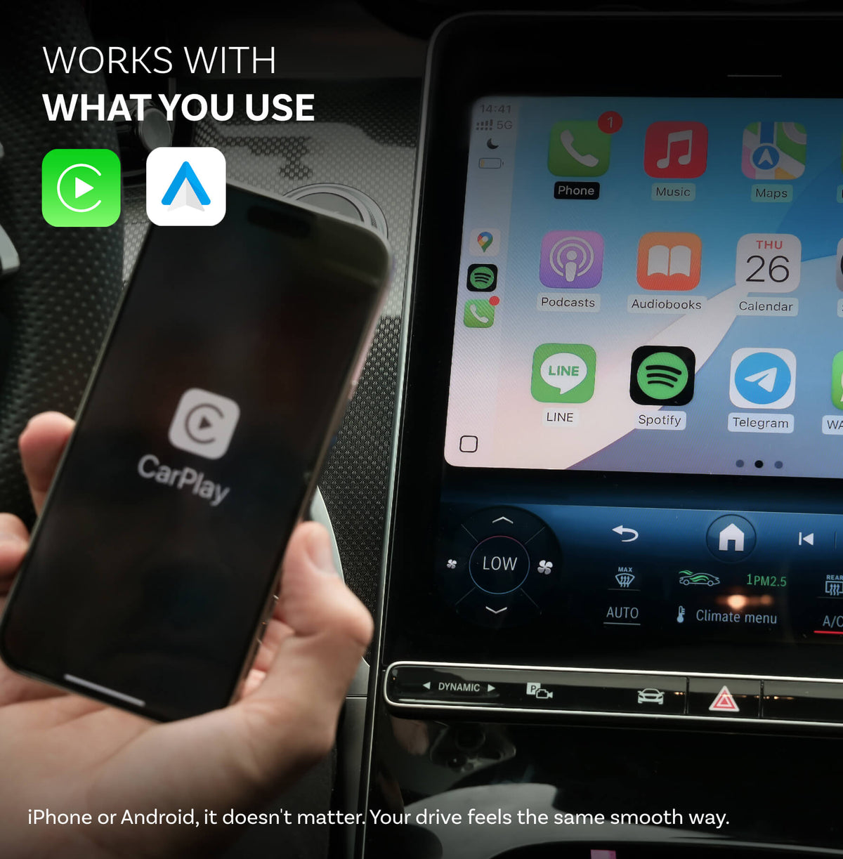 Ottocast Mini Pico bezprzewodowy adapter CarPlay/Android Auto