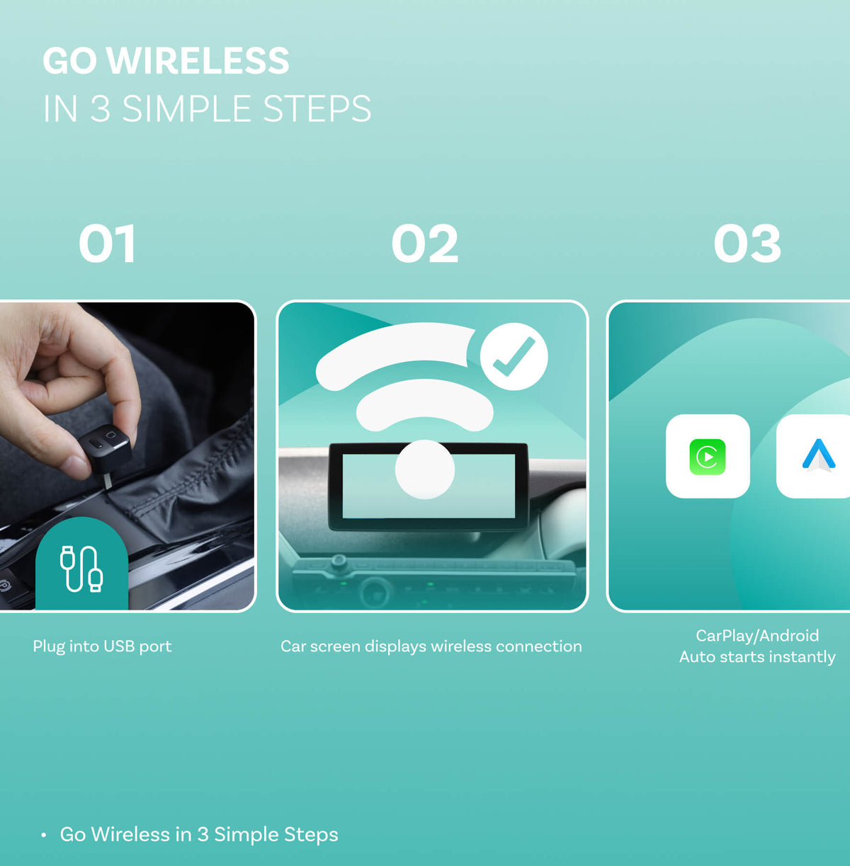 Ottocast Mini Pico bezprzewodowy adapter CarPlay/Android Auto