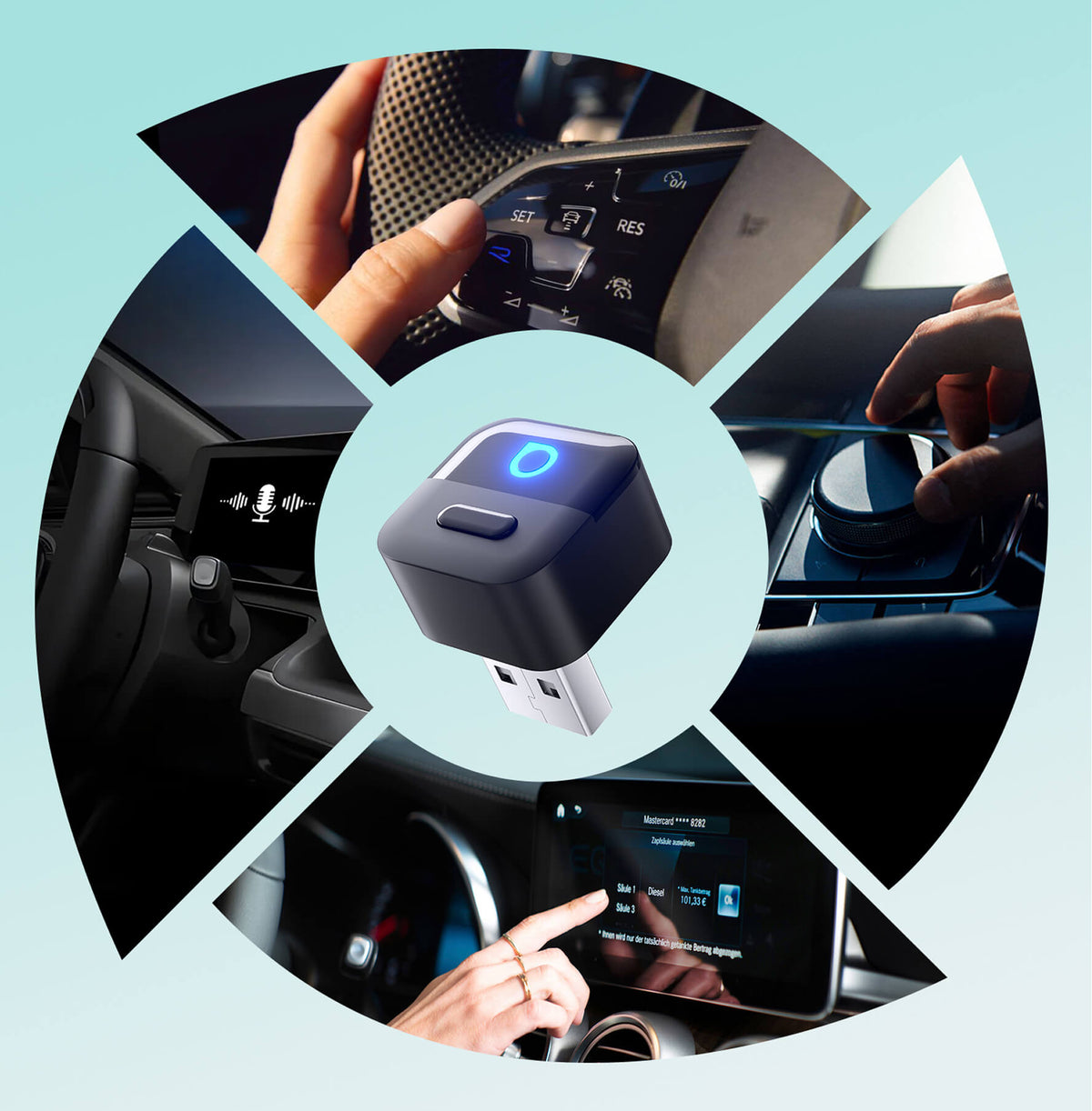 Ottocast Mini Pico bezprzewodowy adapter CarPlay/Android Auto