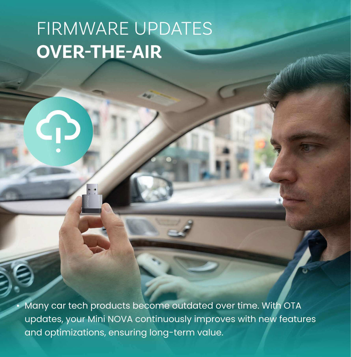 Ottocast Mini NOVA Adapter Gan Sreang CarPlay/Android Auto