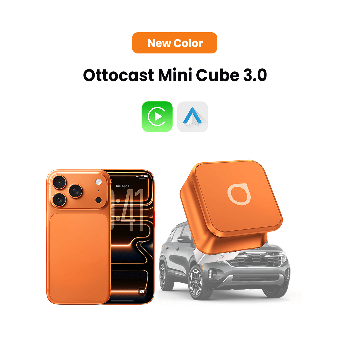 Ottocast Mini Cube 3.0-adapter - Kosmisk orange
