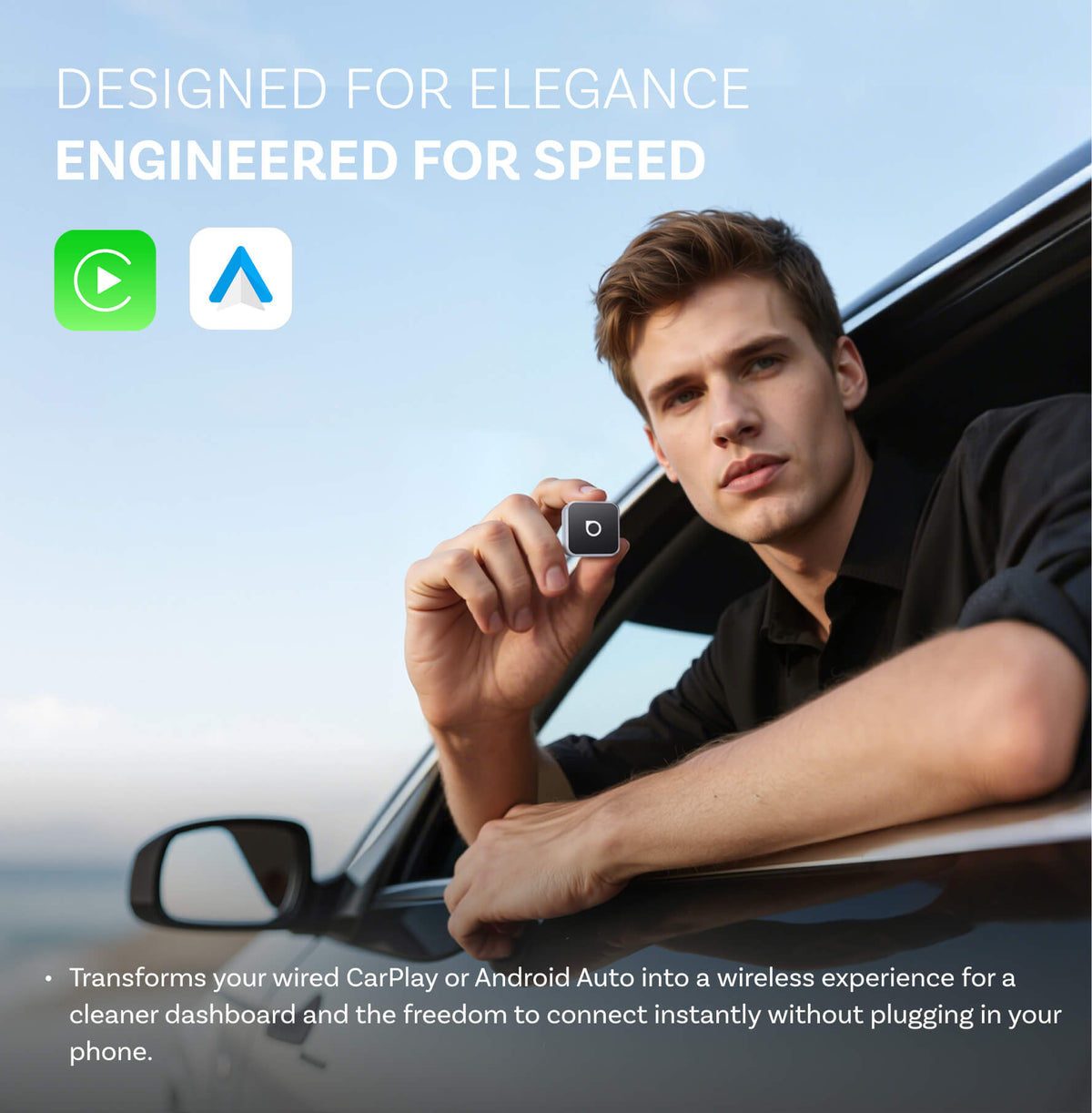 Adaptador inalámbrico Ottocast Mini Cube 3.0 CarPlay/Android Auto
