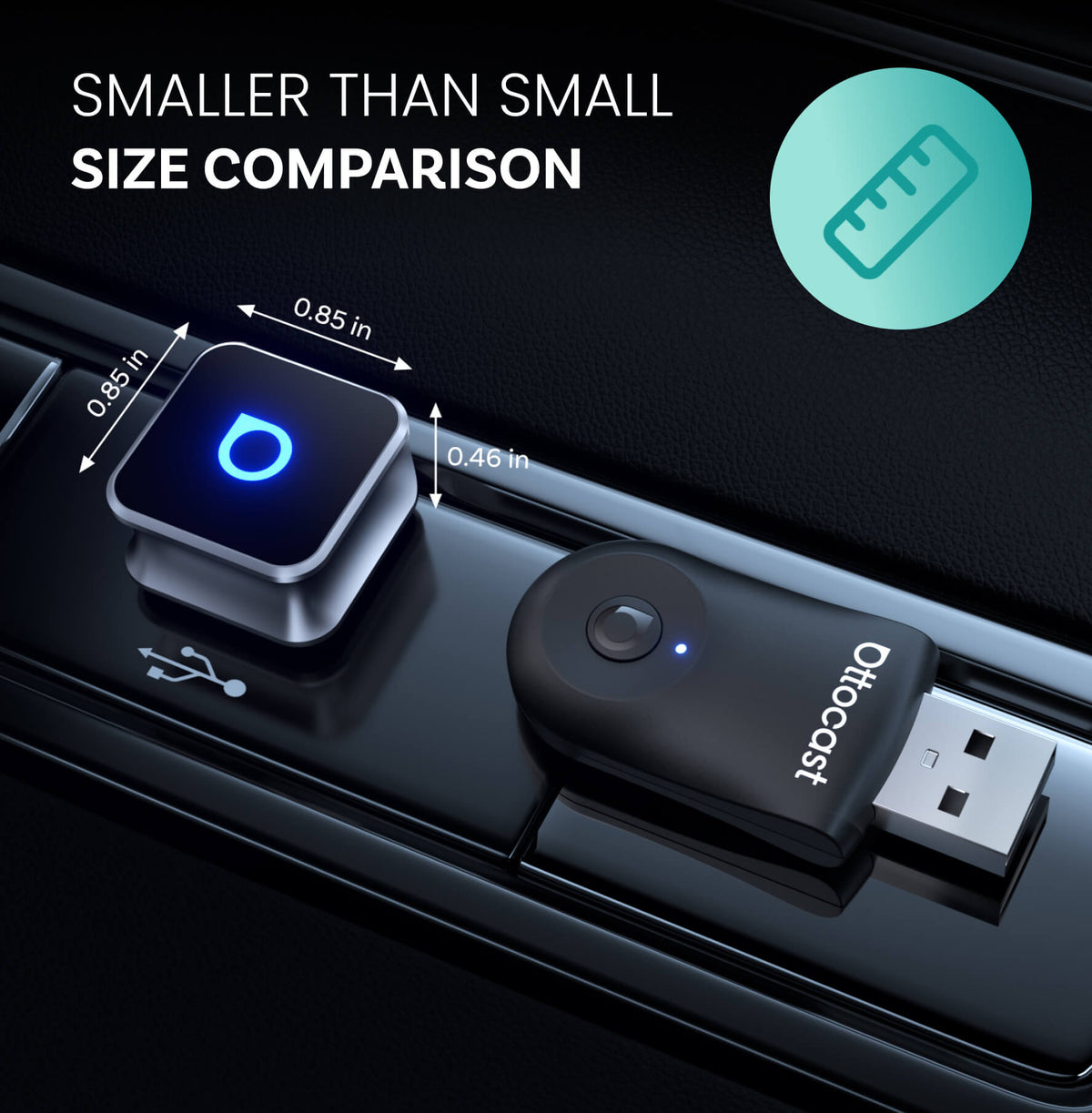 Adaptador inalámbrico Ottocast Mini Cube 3.0 CarPlay/Android Auto
