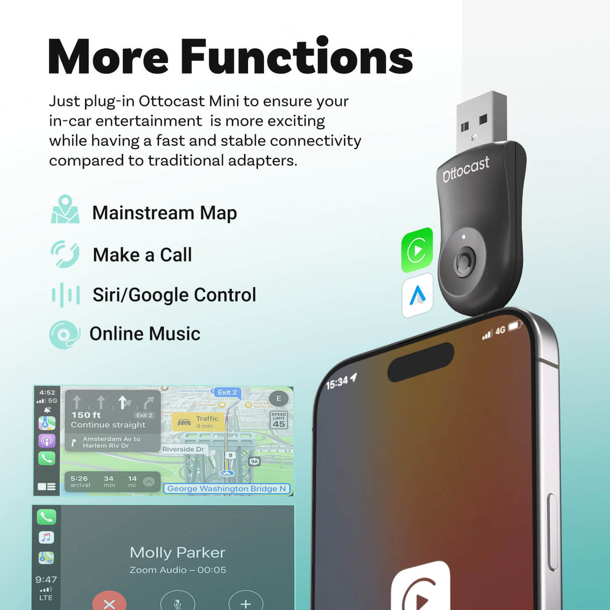 (EKSKLUZYWNA CENA) - 2-w-1 Mini bezprzewodowy adapter CarPlay/Android Auto