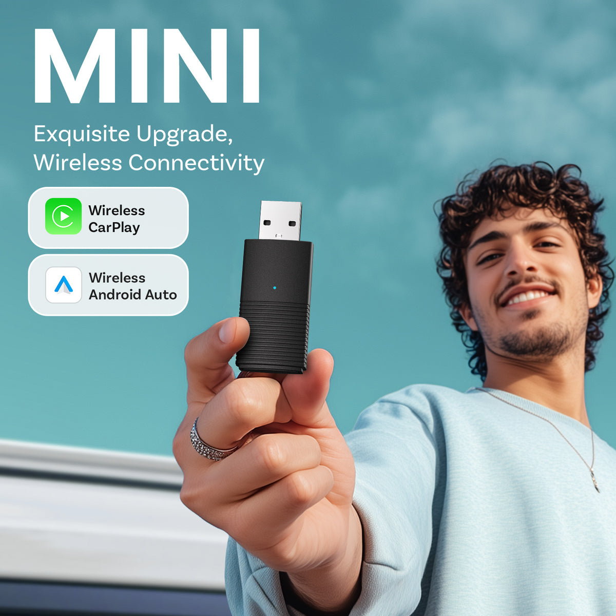OTTOCAST Mini Bezprzewodowy adapter CarPlay/Android Auto
