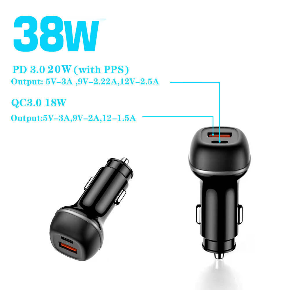 Luchtaithe Carr Tapa USB-C Dúbailte & USB-A