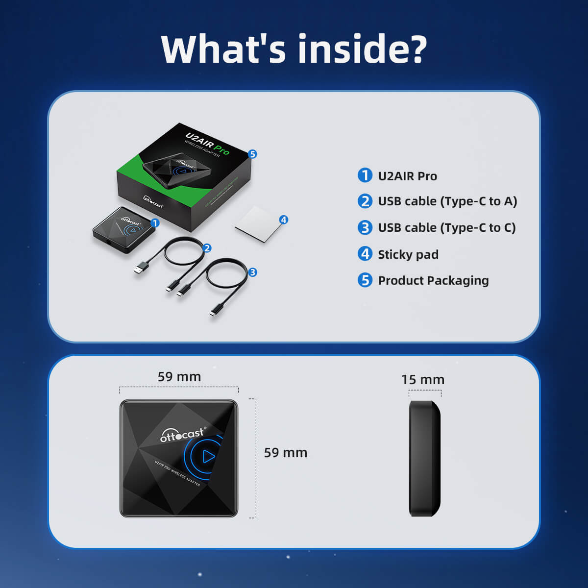 (Dzisiejsza specjalna oferta 46% TANIEJ) U2AIR Pro Bezprzewodowy adapter CarPlay