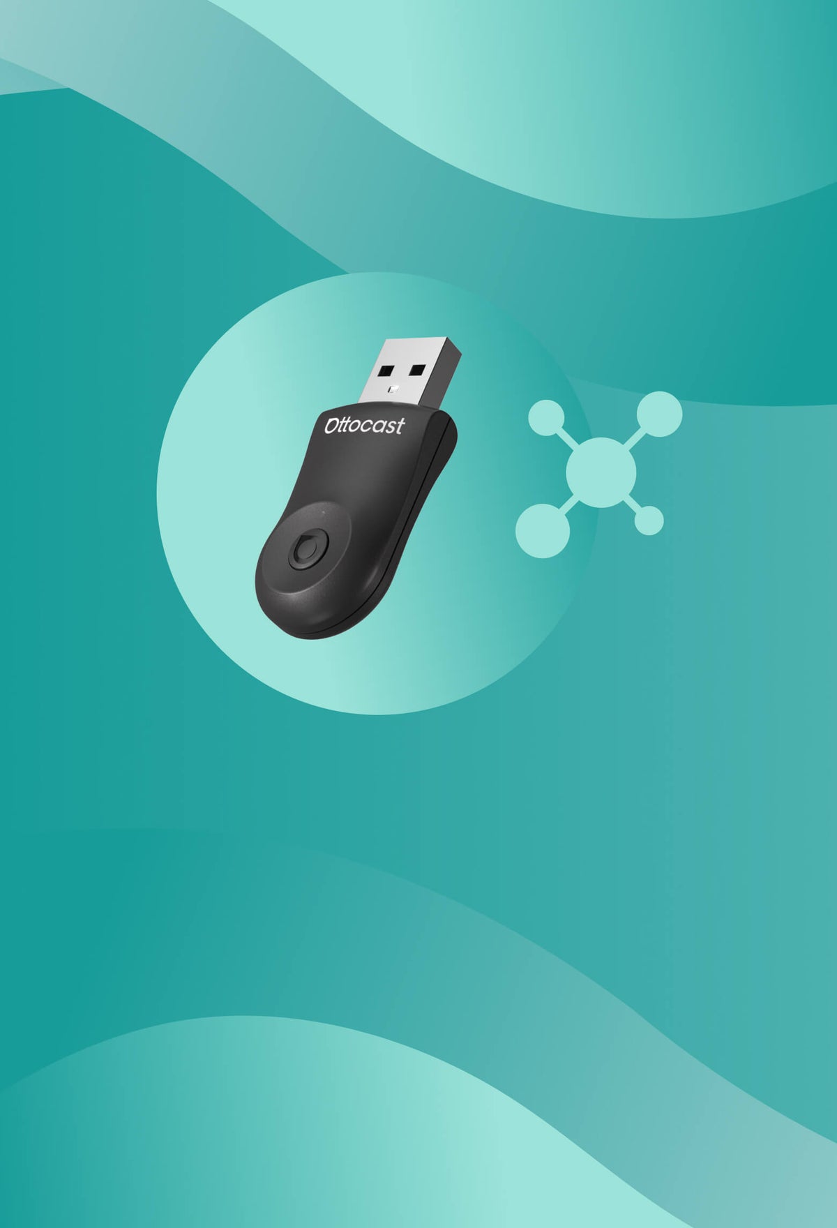 Ottocast mini wireless CarPlay and Android Auto adapter USB dongle for easy car connection