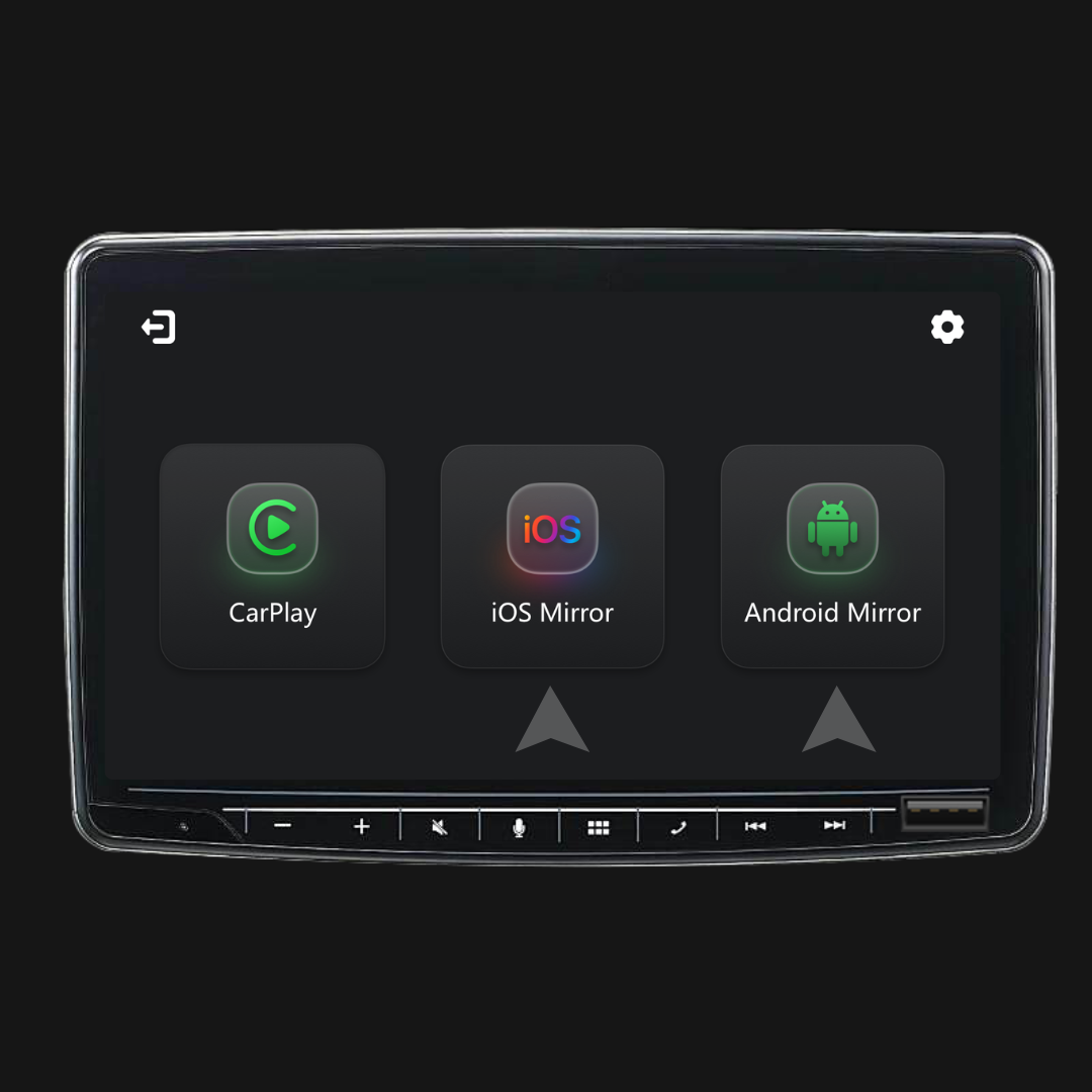 Ottocast car display with CarPlay, iOS Mirror and Android Mirror support for seamless phone integration