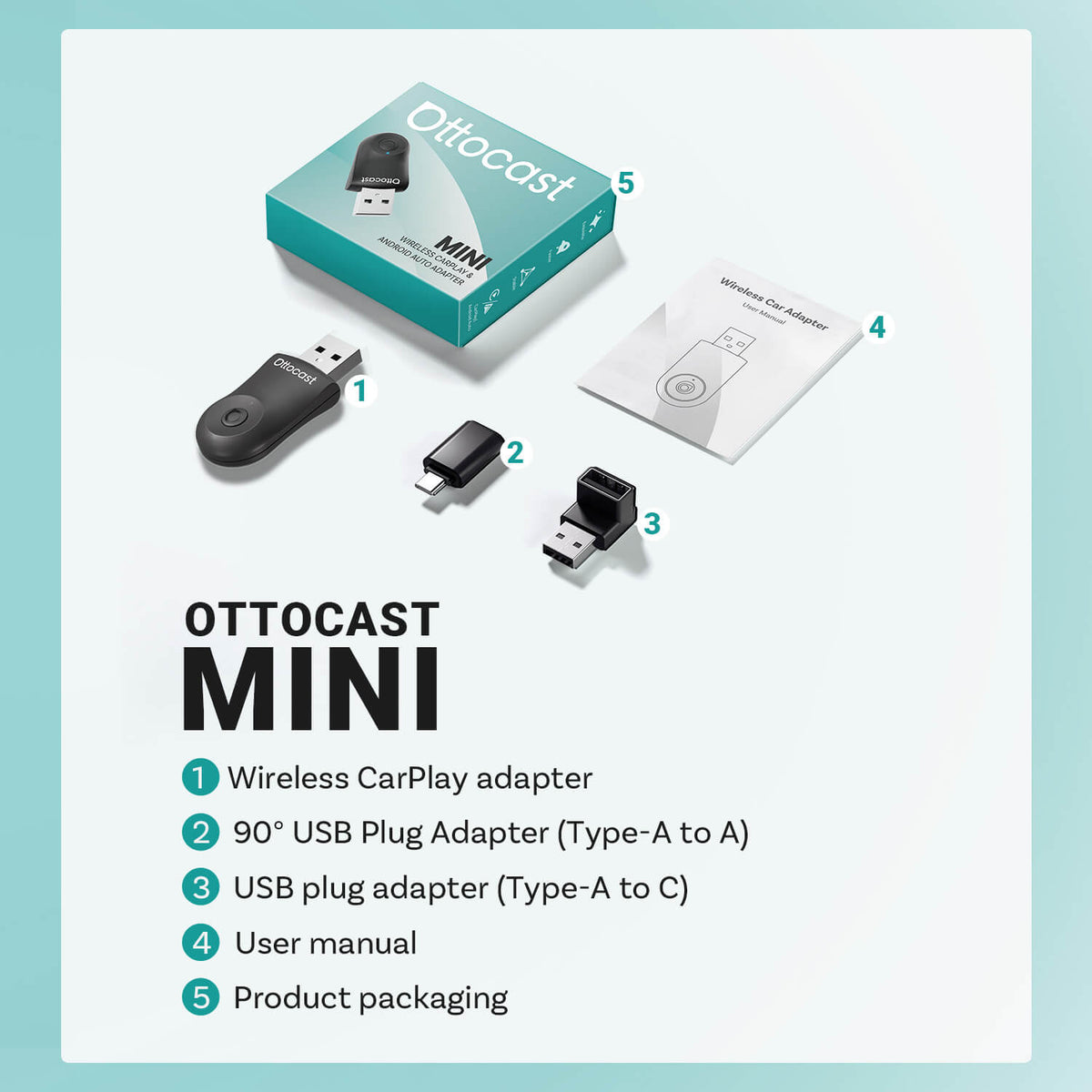 (EKSKLUZYWNA CENA) - 2-w-1 Mini bezprzewodowy adapter CarPlay/Android Auto