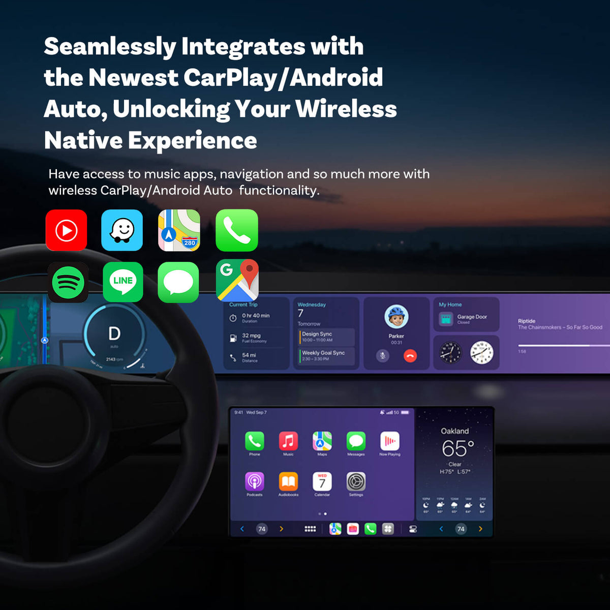(EKSKLUZYWNA CENA) - 2-w-1 Mini bezprzewodowy adapter CarPlay/Android Auto