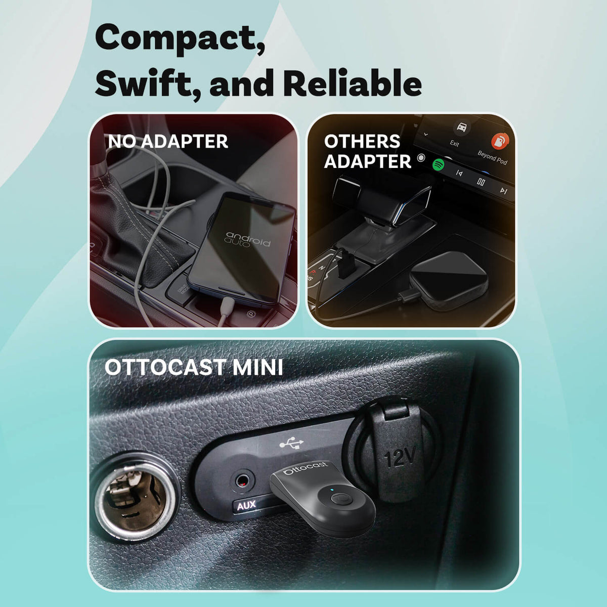 (EKSKLUZYWNA CENA) - 2-w-1 Mini bezprzewodowy adapter CarPlay/Android Auto